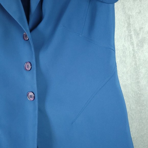 Kasper Petite Blazer Jacket Women's PS Polyester Blend Blue 3 Buttons - Picture 5 of 15